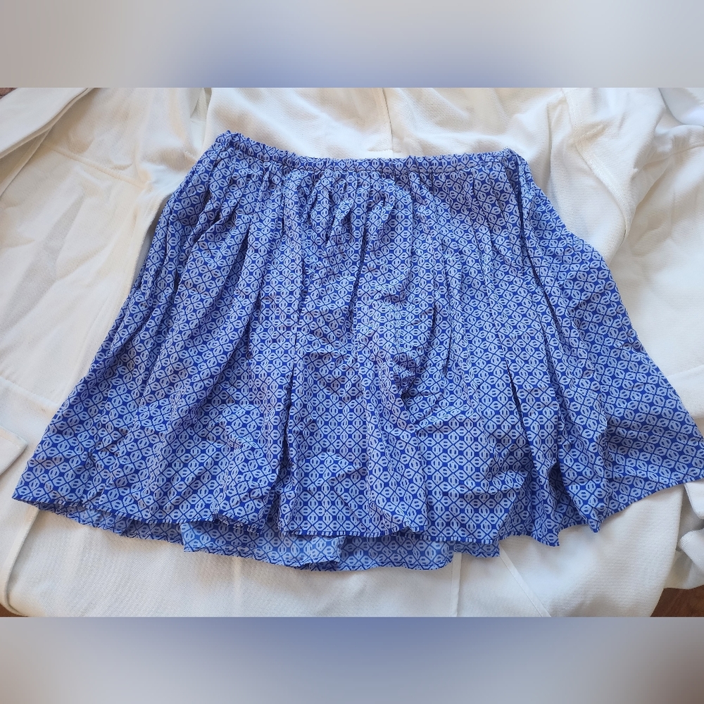 Banana Republic Blue Pattern Short Skirt XS